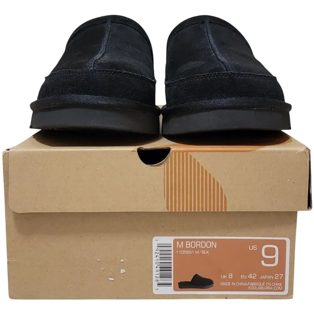 Koolaburra by UGG Men Bordon Scuff Mule Slippers Size US 9 Black Suede